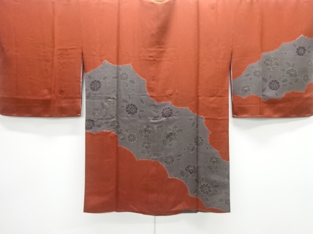 JAPANESE MICHIYUKI COAT / UNUSED / SHIBORI / FLORAL PLANTS